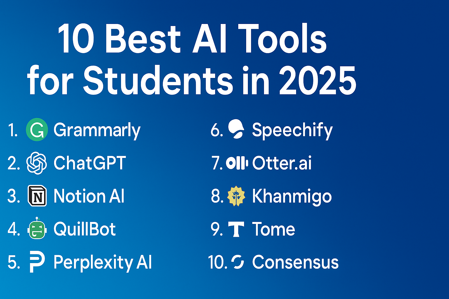 10 Best AI Tools for Students in 2025
